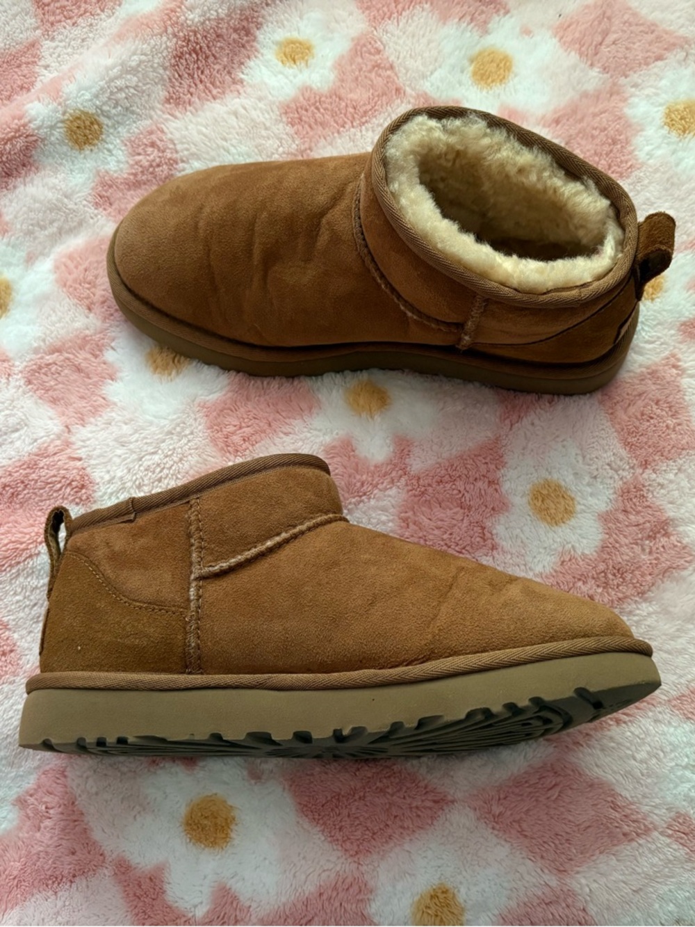 UGG Chestnut Suede Shearling Lined Ankle Booties